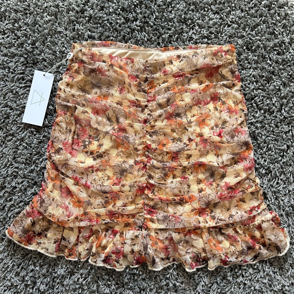 Anthropologie Sage Floral Summer Mini Skirt Size Small